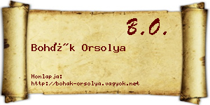 Bohák Orsolya névjegykártya
