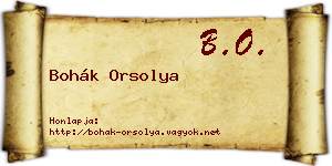 Bohák Orsolya névjegykártya